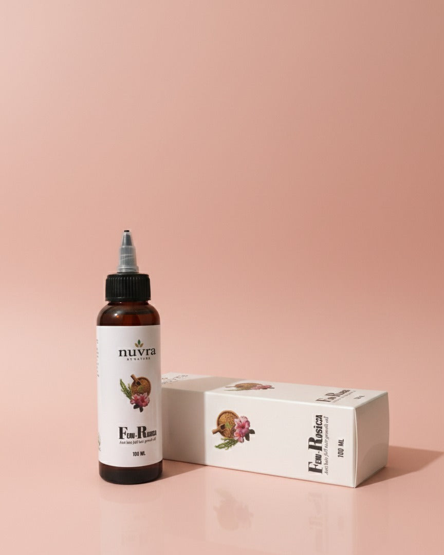 Nuvra by Nature Fenu-Rosica Herbal Hair Oil | Hair Growth & Anti Hair Fall Oil